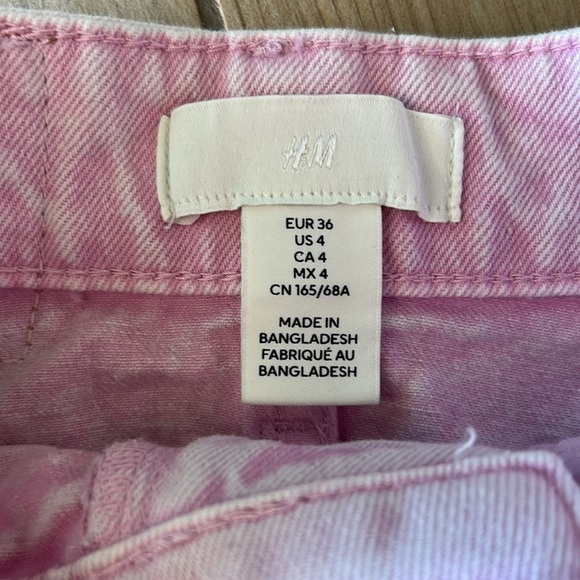H&M Bubblegum Pink High Waist Denim Skirt Size 4 - Picture 3 of 4